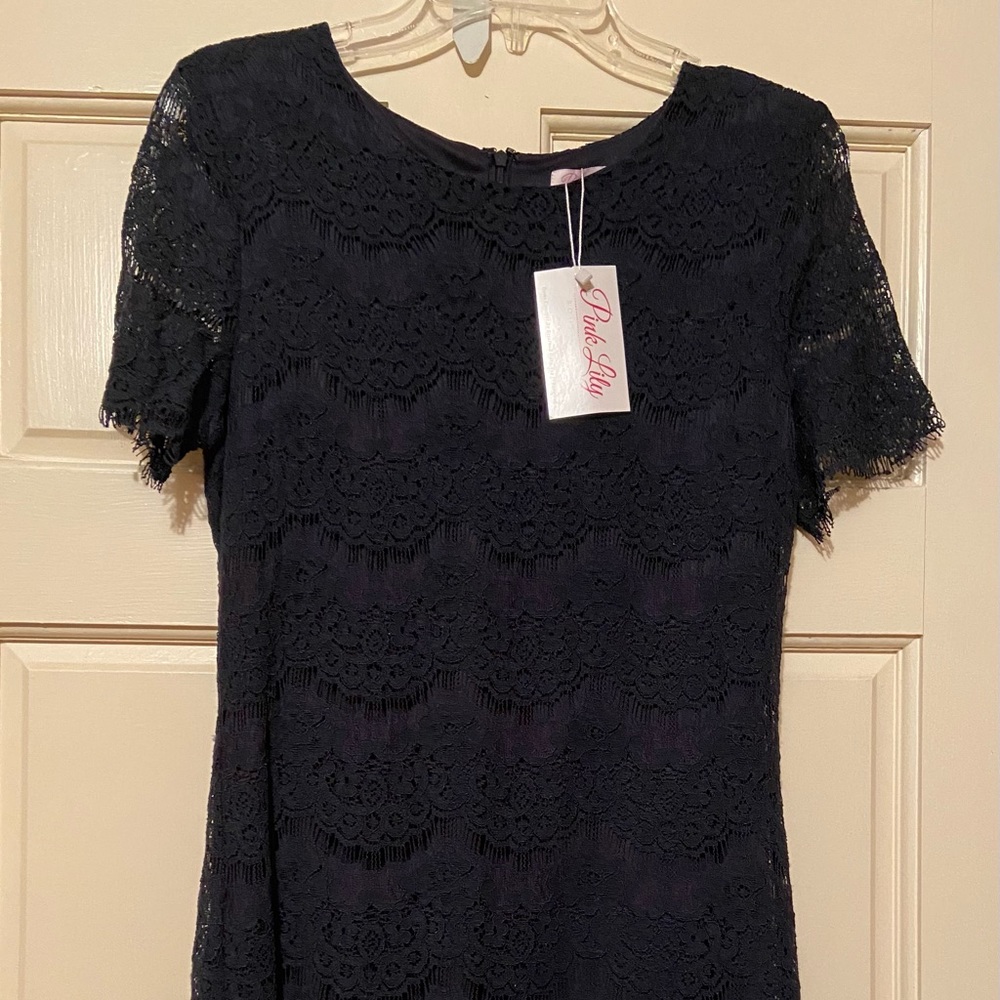 Pink Lily Navy lace dress new